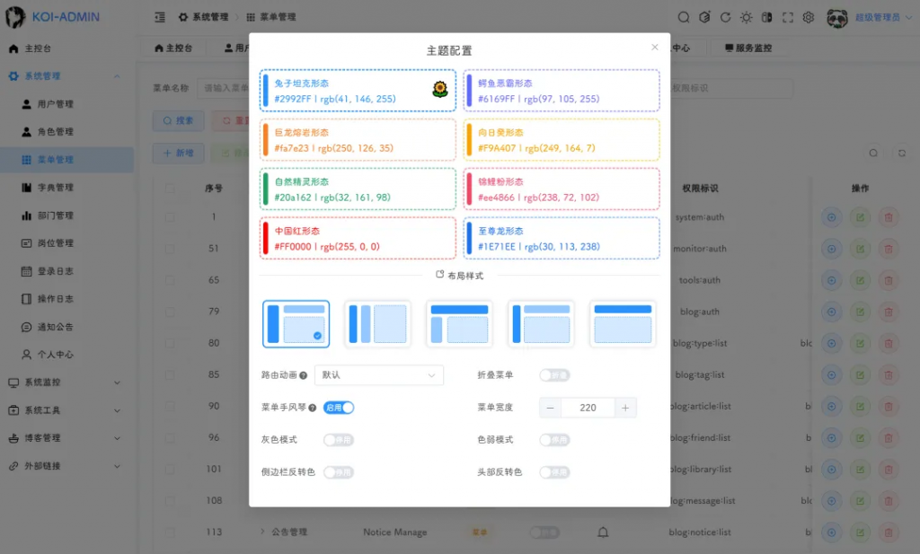 图片[2]-KOI ADMIN：二次元风格的管理系统模板-薄荷云博客